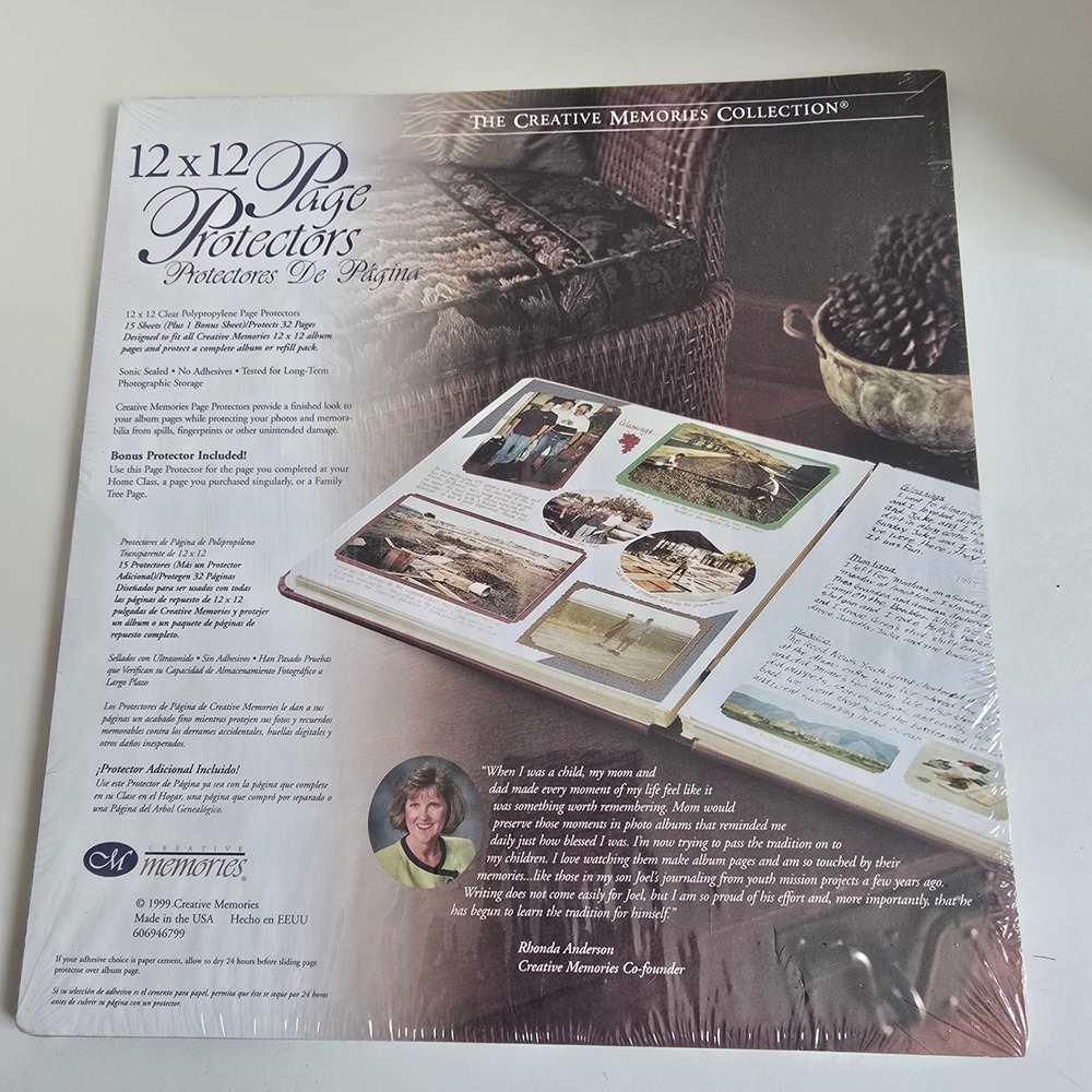 Creative Memories 12x12 Page Protectors 15pk Clear Scrapbook Refills 1999 USA